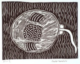 Artist: Yamalulu, Jocelyn. | Title: not titled [sting ray] | Date: 2000, March | Technique: linocut, printed in black ink, from one block