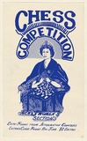 Artist: ARBUZ, Mark | Title: Chess competition. Men's & Women's sections. | Date: 1976 | Technique: screenprint, printed in blue ink, from one stencil
