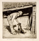 Artist: LINDSAY, Lionel | Title: Old Mac | Date: 1925 | Technique: drypoint, printed in brown ink, from one plate | Copyright: Courtesy of the National Library of Australia