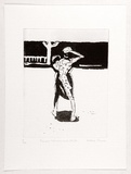 Artist: PLAYNE, Moira | Title: Pioneer woman and child. | Date: 1988 | Technique: etching, printed in black ink, from one plate | Copyright: © Moira Playne, 1988