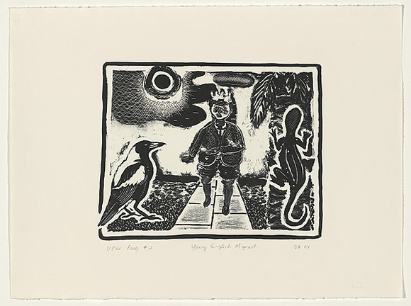 Artist: b'Francis, David.' | Title: b'Young English migrant' | Date: 1985 | Technique: b'lithograph, printed in black ink, from one stone'
