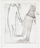 Artist: b'MADDOCK, Bea' | Title: b'Figure and shadow III.' | Date: May 1965 | Technique: b'line-etching and aquatint, printed in black ink, from one copper plate'