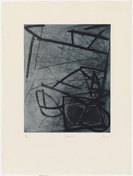 Artist: b'Cress, Fred.' | Title: b'Blues Point.' | Date: 1977 | Technique: b'sugarlift-aquatint, printed in blue ink, from one plate'