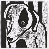 Title: b'Dog.' | Date: c.2009 | Technique: b'linocut, printed in black ink, from one block'