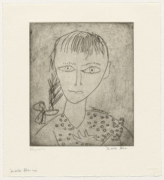 Artist: b'Allen, Davida' | Title: b'Josephine' | Date: 1990 | Technique: b'etching, printed in black ink with plate-tone, from one plate'