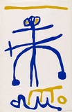 Artist: Tiabe. | Title: Crucifix | Date: October 1968 | Technique: screenprint, printed in blue and yellow, from two screens