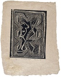 Artist: b'Mae, Kissie.' | Title: b'Fishing float' | Date: 1995 | Technique: b'woodcut, printed in black ink, from one block'