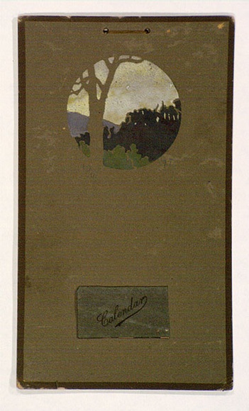 Artist: Derham, Frances. | Title: Calendar: Sunset, Narbethong. | Date: 1910 | Technique: stencil, printed in colour