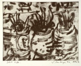 Artist: Senbergs, Jan. | Title: Still life | Date: 1992 | Technique: etching and softground, printed in black ink from one plate | Copyright: © Jan Senbergs