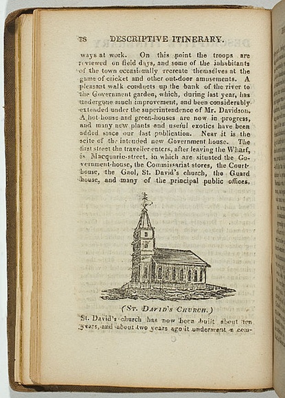 Title: bSt David's church. | Date: 1830 | Technique: b'woodcut, printed in black ink, from one block'