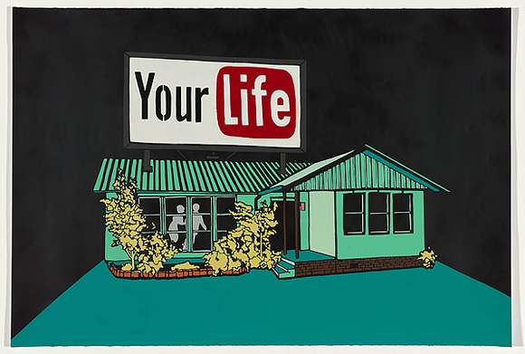Title: Suburban roadhouse 3 | Date: 2010 | Technique: stencil, sprayed in coloured aerosol paint, from four stencils