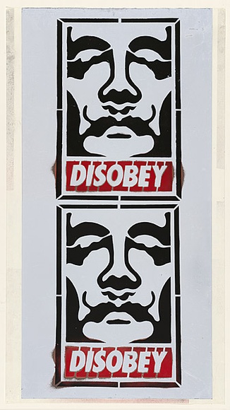 Artist: b'MARCSTA,' | Title: b'DisObey.' | Date: 2003 | Technique: b'printed in black and red ink, from one stencil'