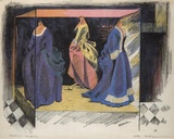 Artist: Thorpe, Lesbia. | Title: Glasgow Museum | Date: 1956 | Technique: lithograph and linocut, printed in colour inks, from multiple blocks