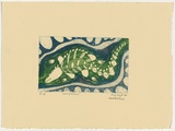 Artist: b'PLATT, Terry' | Title: b'Looking for food' | Date: 1997, July | Technique: b'etching and aquatint, printed in blue and green ink, from one plate'