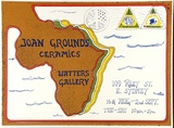 Artist: b'LITTLE, Colin' | Title: b'Joan Grounds ceramics: Watters Gallery, [Sydney 16 August - 2 September 1972] [1].' | Date: 1972 | Technique: b'screenprint, printed in colour, from multiple stencils'