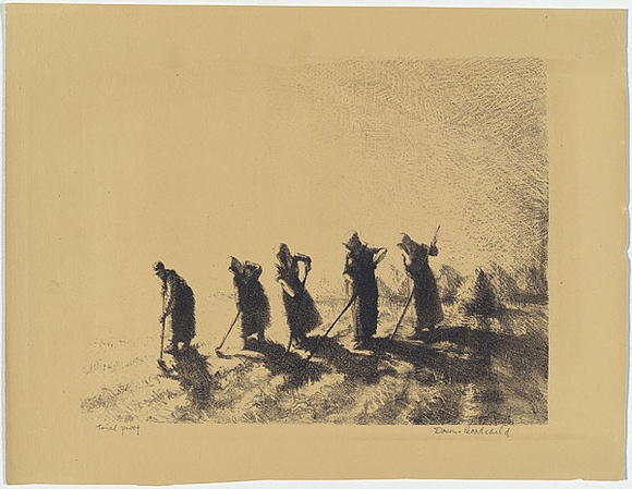 Artist: b'Goodchild, Doreen.' | Title: b'The hoers.' | Date: 1927 | Technique: b'lithograph, printed in black ink, from one stone'