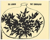 Artist: Whiteley, Brett. | Title: Bookplate: Pat Corrigan (Decorated vase) | Technique: offset-lithograph, printed in black ink, from one plate | Copyright: This work appears on the screen courtesy of the estate of Brett Whiteley