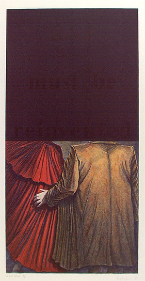 Artist: b'MORGAN, Margaret' | Title: b'Love must be reinvented' | Date: 1984 | Technique: b'lithograph, printed in colour, from seven stones'