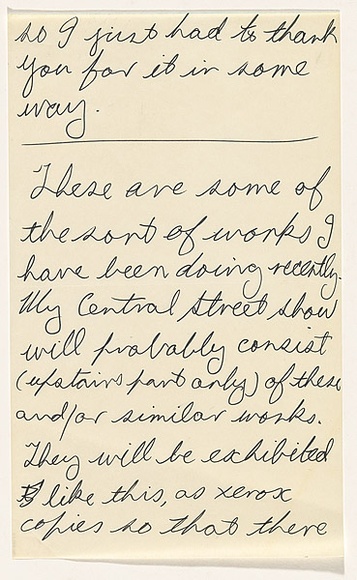 Title: b'[Letter: Page 2]' | Date: c.1975 | Technique: b'fibre-tipped pen'