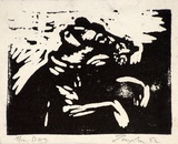 Artist: b'Taylor, John H.' | Title: b'The dog' | Date: 1952 | Technique: b'linocut, printed in black ink, from one block'