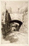 Artist: b'Coffey, Alfred.' | Title: b'Argyle cut, old Sydney.' | Date: 1910 | Technique: b'etching, printed in warm black ink with plate-tone, from one plate'