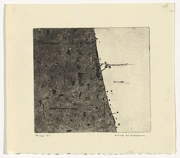 Artist: b'WILLIAMS, Fred' | Title: b'Hillside Number 1' | Date: 1965-66 | Technique: b'etching, aquatint, drypoint and mezzotint rocker, printed in black ink, from one copper plate' | Copyright: b'\xc2\xa9 Fred Williams Estate'