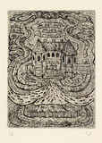 Artist: b'Drummond, Cathy.' | Title: b'Hotel.' | Date: c.1990 | Technique: b'etching, printed in black ink, from one plate'