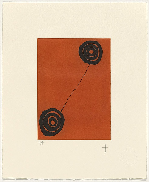 Title: b'Rockholes 2010' | Date: August 2010 | Technique: b'etching, sugar-lift and aquatint, printed in colour, from two copper plates'