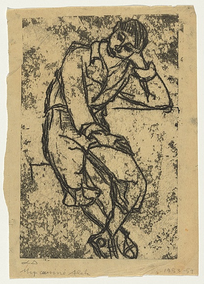 Artist: b'Groblicka, Lidia.' | Title: b'My cousin Alek' | Date: 1953-54 | Technique: b'monotype'