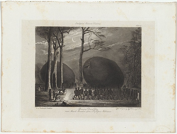 Title: b'Browns Dos a Dos, near Mount Macedon 45m N by W from Melbourne.' | Date: 1855-56 | Technique: b'etching, engraving, aquatint and lavis, printed in black ink, from one copper plate'