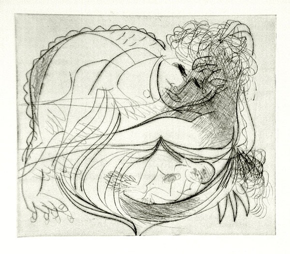 Artist: b'BOYD, Arthur' | Title: b'Resting figure with small nude inset.' | Date: (1968-69) | Technique: b'drypoint and etching, printed in black ink, from one plate' | Copyright: b'Reproduced with permission of Bundanon Trust'