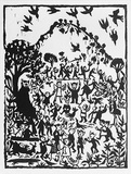 Artist: b'Allen, Joyce.' | Title: b'(Celebration in the wild garden) (Illustration 10).' | Date: 1987 | Technique: b'linocut, printed in black ink, from one block'