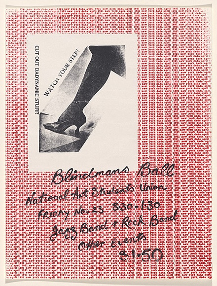 Artist: b'McMahon, Marie.' | Title: bBlindman's Ball [2] | Date: 1973 | Technique: b'screenprint, printed in colour, from two stencils' | Copyright: b'\xc2\xa9 Marie McMahon. Licensed by VISCOPY, Australia'