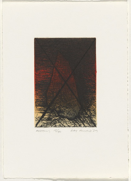 Artist: b'ARNOLD, Raymond' | Title: b'History.' | Date: 1989 | Technique: b'etching, roulette printed in colour from one plate'