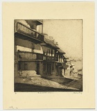 Artist: b'LONG, Sydney' | Title: b'Windmill Street, Old Sydney [2].' | Date: 1928 | Technique: b'etching and aquatint, printed in warm black ink, from one copper plate' | Copyright: b'Reproduced with the kind permission of the Ophthalmic Research Institute of Australia'