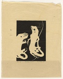 Artist: Thake, Eric. | Title: The plume hunter | Date: 1951 | Technique: linocut, printed in black ink, from one block