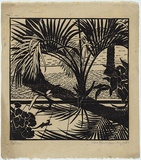 Artist: b'Blackburn, Vera.' | Title: b'Pattern.' | Date: 1936, August | Technique: b'linocut, printed in black ink, from one block' | Copyright: b'\xc2\xa9 Vera Blackburn'