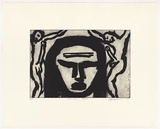 Artist: Harris, Jeffrey. | Title: Roman head | Date: 1999 | Technique: sugar-lift etching, printed in black ink, from one plate