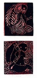 Artist: b'SHEARER, Mitzi' | Title: b'The little warrior' | Date: 1978 | Technique: b'linocut, printed in colour, from two blocks'