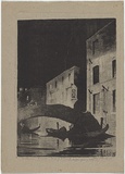 Artist: Eldershaw, John. | Title: Nocturne, Venice. | Date: 1930 | Technique: lithograph, printed in black ink, from one stone