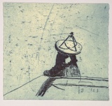 Artist: Crawford, Marian. | Title: Tracking a space vehicle | Date: 1990 | Technique: etching, printed in black ink, from one plate