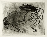Artist: b'BOYD, Arthur' | Title: b'Nebuchadnezzar pursued by a beast.' | Date: (1968-69) | Technique: b'etching, printed in black ink, from one plate' | Copyright: b'Reproduced with permission of Bundanon Trust'