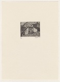 Artist: Rees, Lloyd. | Title: Farm house Majorca | Date: 1976 | Technique: softground-etching, printed in black ink, from one zinc plate | Copyright: © Alan and Jancis Rees