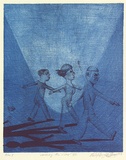 Artist: b'Doggett-Williams, Phillip.' | Title: b'Crossing the river VIII' | Date: 1993 | Technique: b'lithograph, printed in blue ink, from two stones'
