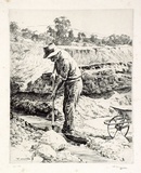 Artist: b'Warner, Alfred Edward.' | Title: b'The prospector' | Date: 1935 | Technique: b'etching, printed in black ink, from one plate'