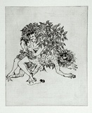 Artist: b'BOYD, Arthur' | Title: b'Story of a ruined man.' | Date: c.1970 | Technique: b'etching, printed in black ink, from one plate' | Copyright: b'Reproduced with permission of Bundanon Trust'