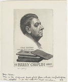 Artist: b'LINDSAY, Lionel' | Title: b'Bookplate: Harry Chaplin' | Technique: b'etching, aquatint and roulette, printed in black ink, from one plate' | Copyright: b'Courtesy of the National Library of Australia'