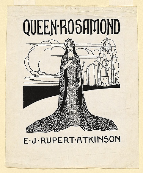 Title: title page proof for Queen Rosamond | Date: 1922 | Technique: lineblock, printed in black ink, from one block