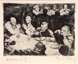 Artist: Scharf, Theo. | Title: Restaurant II | Date: c.1922 | Technique: etching, printed in black ink, from one plate | Copyright: © The Estate of Theo Scharf.