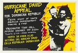 Artist: b'MACKINOLTY, Chips' | Title: b'Hurricane David appeal' | Date: 1979 | Technique: b'screenprint, printed in colour, from three stencils'